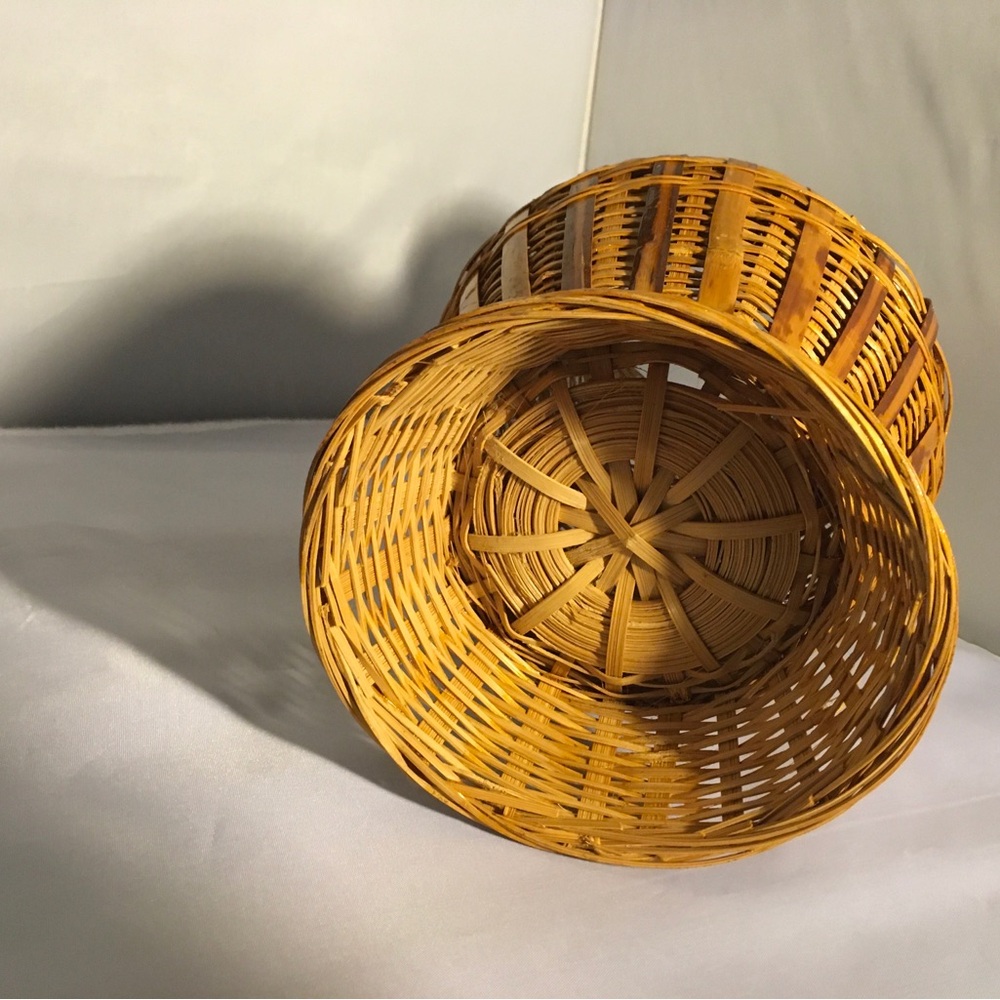 Woven Decorative Rattan Basket - Natural Tan